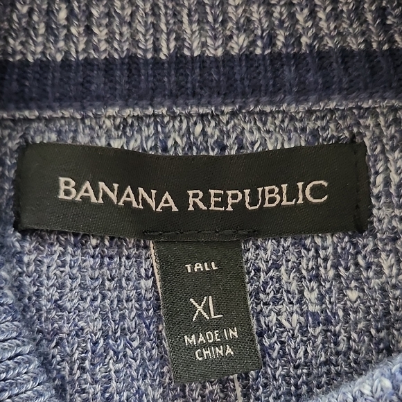 Banana Republic Men's Heathered Blue Turtleneck Sweater - Picture 3 of 5